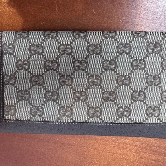 GUCCI HORSEBIT 1955 GG SUPREME CANVAS LEATHER ZIP AROUND CLUTCH WALLET - Picture 6 of 8